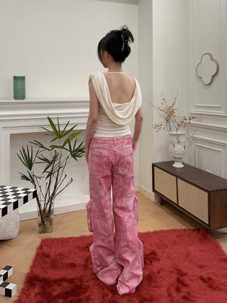 BLUMARINE - Chiné Camouflage Print Cargo Pants