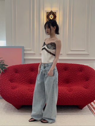 THE ANDAMANE NARCISA - LACE SLIP TOP