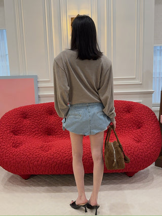 MAGDA BUTRYM - Knotted longsleeve in beige