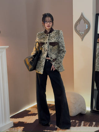 CARELLI - Carol Leopard Jacket in Beige Leopard Print