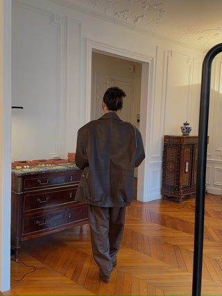 THE MANNEI - Leather Jacket in Brown