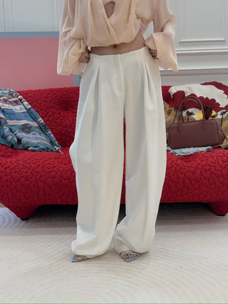 BLUMARINE - Wide Leg Pants In Double Crêpe