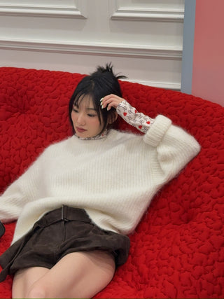 16ARLINGTON - SEPHIA KNIT JUMPER / ALPACA KNIT BIANCO