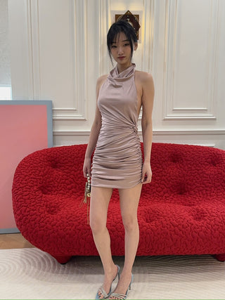 THE ANDAMANE STELLA MINI DRESS - TURTLENECK OPEN BACK
