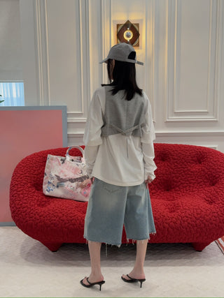 MM6 Maison Margiela TAPED DENIM SHORTS
