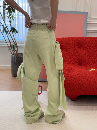 BLUMARINE DENIM PANTS WITH BOWS
