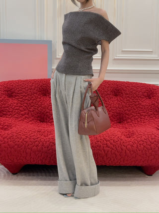MAGDA BUTRYM - Petal wool top in grey