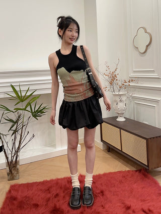 OPEN YY BUBBLE HEM SKIRT