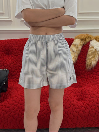 SPORTY & RICH - SRC Poplin Short in Blue Striped