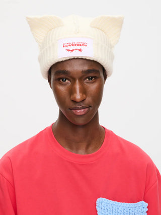 LOVERBOY - CHUNKY EARS BEANIE in Ecru