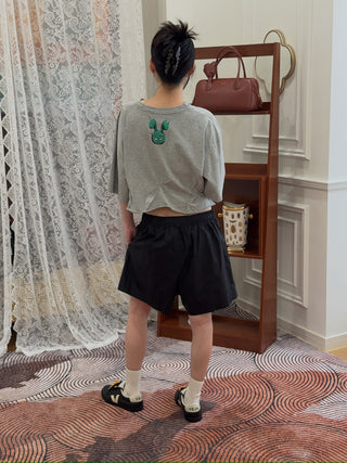 NATASHA ZINKO  PLEATED CROPPED T-SHIRT