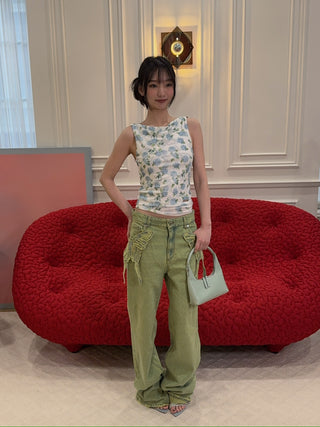 HOUSE OF SUNNY - HYDRANGEA DOUBLE LAYER MESH TOP