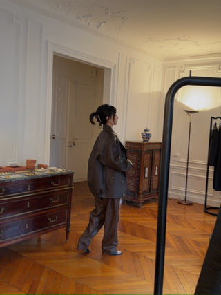 THE MANNEI - Leather Jacket in Brown