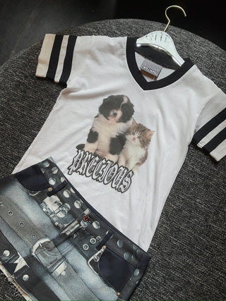 ASHLEY WILLIAMS PUPPY VARSITY T-SHIRT