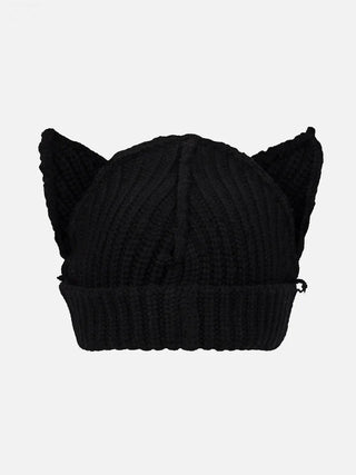 LOVERBOY - CHUNKY EARS BEANIE in Black and ECRU