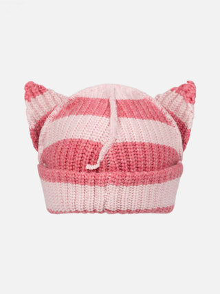 LOVERBOY - CHUNKY EARS BEANIE in PINK STRIPE