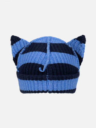 LOVERBOY - CHUNKY EARS BEANIE in  BLUE NAVY STRIPE