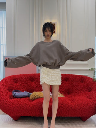 MM6 Maison Margiela CROPPED CREWNECK SWEATSHIRT