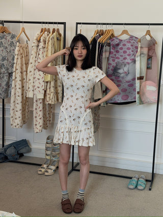 ASHLEY WILLIAMS - Babygrow Dress in Peach Deer