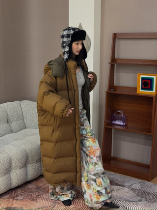 SIMONETTA - GANNA - LORO PIANA WOOL DOWN COAT WITH HOOD