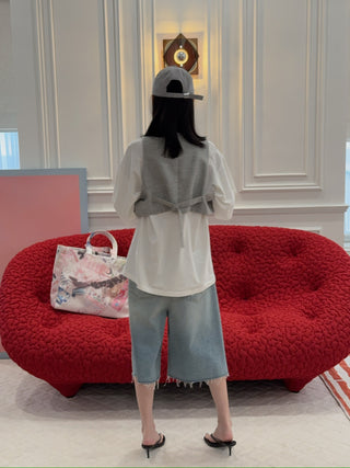 MM6 Maison Margiela TAPED DENIM SHORTS
