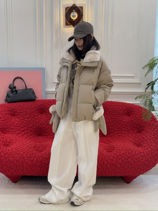 YVES SALOMON - DOWN JACKET MADE WITH LORO PIANA FLANNEL