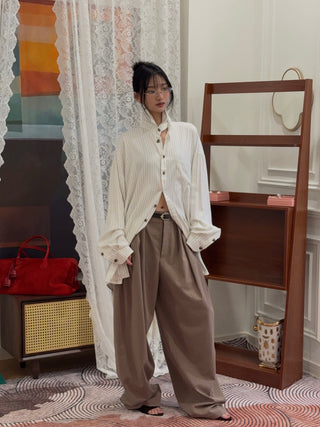 THE MANNEI - Wide Trousers in Beige