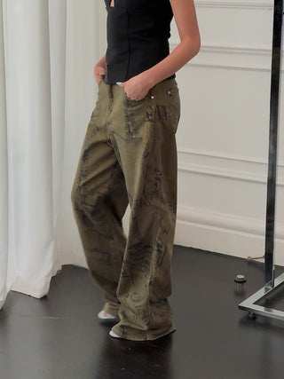 BLUMARINE BOYFRIEND PRTD JEANS