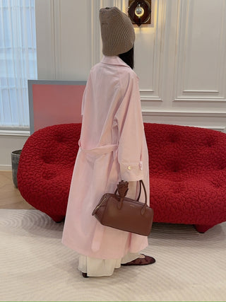 MAGDA BUTRYM -  Belted cotton trench coat in beige