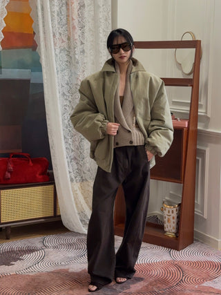 MAGDA BUTRYM - Padded Jacket With Dropped Shoulder in Khaki