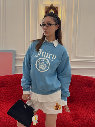 SPORTY & RICH X JUICY COUTURE - Juicy Emblem Crewneck in Sky Blue