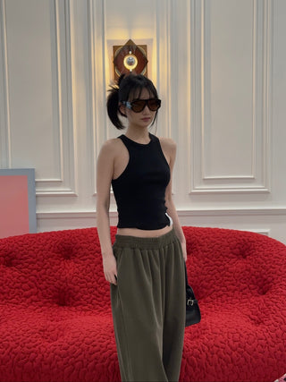 ROKH Ribbed Cropped Tank Top