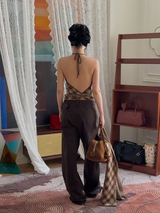 AYA MUSE - Kae Top in Plaid Brown
