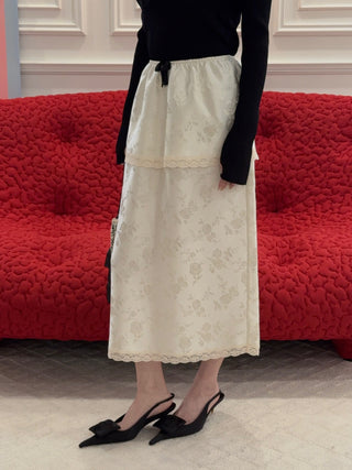 RXQUETTE - Whiterose Midi Skirt in Ivory
