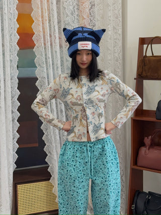 LOVERBOY - CHUNKY EARS BEANIE in  BLUE NAVY STRIPE