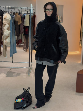 THE MANNEI - Leather Jacket in Black