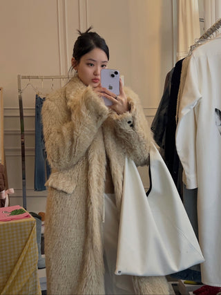 SUGI - Sigle Breated Fur Coat