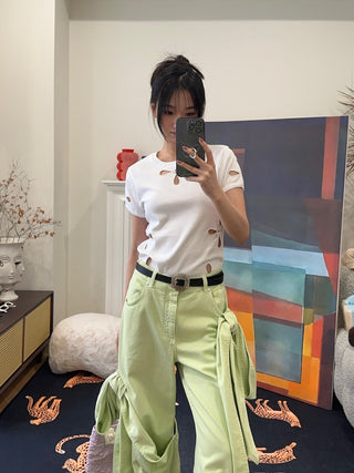 COPERNI PETAL EMBROIDERED SLIM FIT T-SHIRT