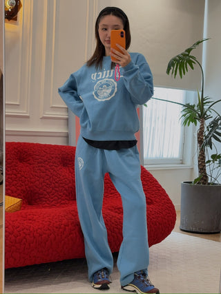 SPORTY & RICH X JUICY COUTURE - Juicy Emblem Crewneck in Sky Blue