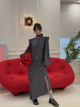 ROKH SCARF FRILL DRESS