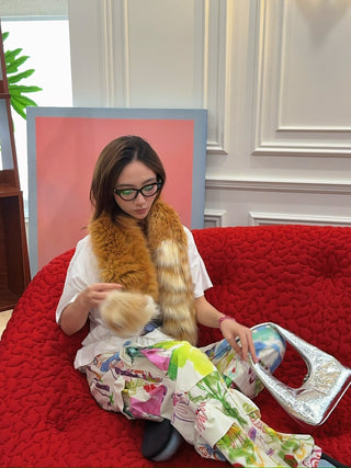 ALABAMA MUSE - Fur Scarf in Milk