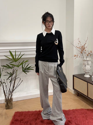 THE ANDAMANE NATHALIE CUFFED HEM MAXI PANTS