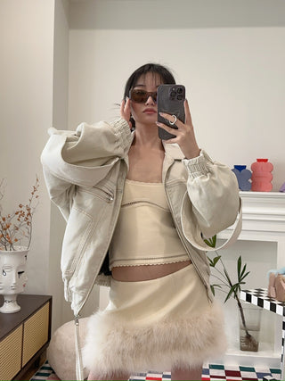 BLUMARINE DENIM BOMBER JACKET