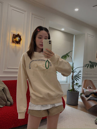 SPORTY & RICH - Equestrian Crewneck in Cream