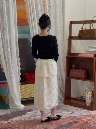 RXQUETTE - Whiterose Midi Skirt in Ivory