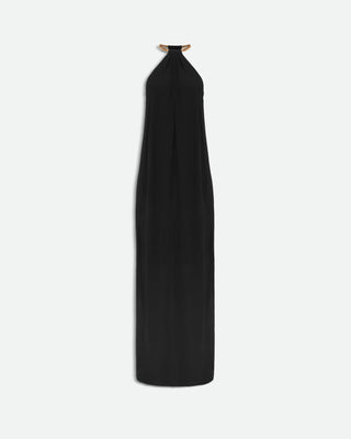BEVZA - SPIKELET NECK DRESS / BLACK