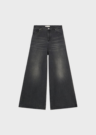 BLUMARINE - STONE-WASHED SUPERWIDE-LEG DENIM JEANS