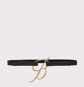 BLUMARINE B LOGO LEATHER BELT