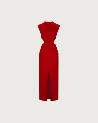 BEVZA LONG DRESS WITH SIDE CUTS