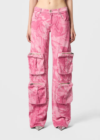 BLUMARINE - Chiné Camouflage Print Cargo Pants